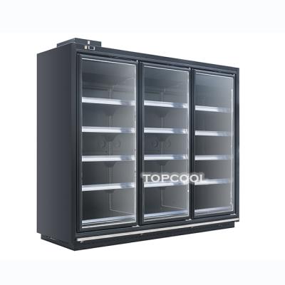 China Single-temperature Supermarket Display Fridge Glass Door Freezer Commercial Display Cabinets Refrigerator for sale