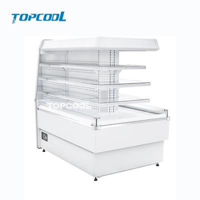 China Commercial Single-temperature Multideck Upright Open Round Fruit Vegetable Island Fridge for sale