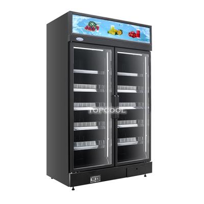 China Single-temperature air-cooling commercial slides upright three door display pepsi cola beverage cabinet glass refrigerator for sale