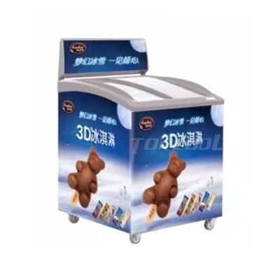 China Mini Single-Temperature Door Glass Ice Cream Display Freezer Small Capacity Convenience Store Commercial Chest Showcase for sale