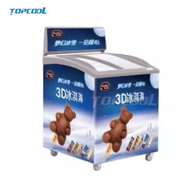 China Single-temperature 150L 380L 650L Mini Ice Cream Fridge Display Refrigerator Showcase Deep Scoop Freezer For Ice Cream for sale