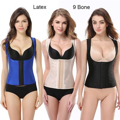 China Antibacterial Blue Mail Parto Underbust Women's Double Layers Fajas Sheath 6X Plus Steel Trainer Latex Vest Waist Hook Corset Belt Bone Waist Trainer for sale