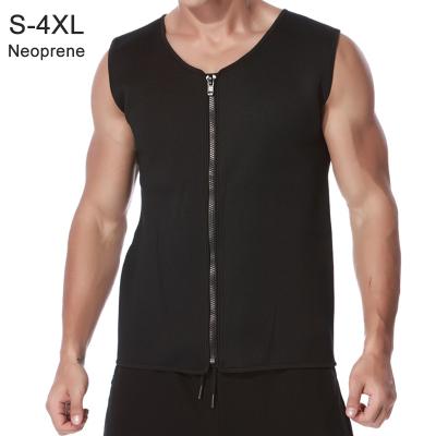 China Burn Fat Wechery Custom Male Sweat Shaper Faja Reductora Hombre Neoprene Slim Waist Sauna Vest Zipper Men's Sauna Vest and Trainer Wholesale for sale