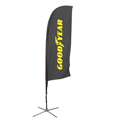 China 16.7 Feet Promotional Feather Banners , Polyester Free Standing Banner Stands for sale