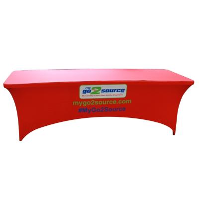 China Advertising Trade Show Tablecloths Fit Stretch Style 141 * 565 Cm Printing Size for sale