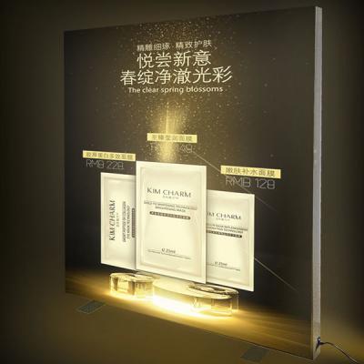 China Muestras encendidas Frameless de la caja, sola caja de luz echada a un lado de la exhibición de la tela en venta