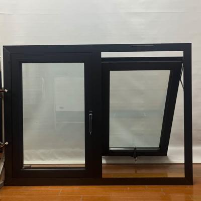 China Waterproof Weatherproof Aluminium Slat Window Awning Black Aluminum Frame Awning Windows for sale