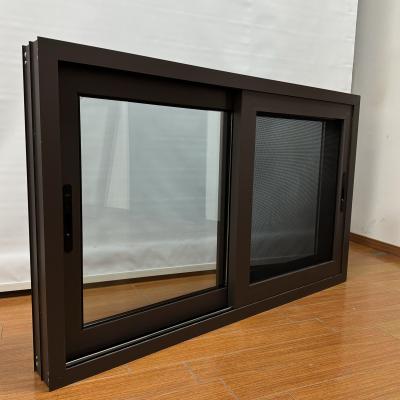 China Aluminum Sliding Window Customized Product Double Tempered Glass Safety Bar Fiberglass Flyscreen for sale