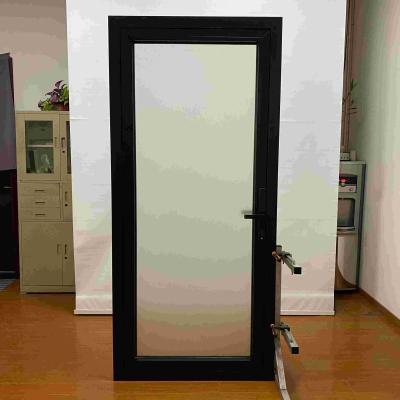 China Weather Frosted Aluminium Hinged Doors Smart Electronic Lock Aluminium Pivot Door for sale