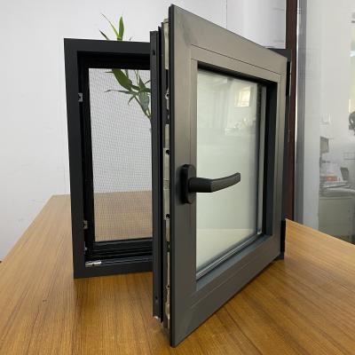 China Customized Size Commercial Aluminum Casement Windows Black Aluminum Crank Out Windows for sale