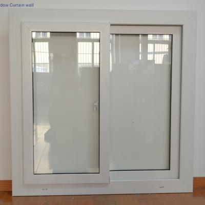 China Double Tempered Glasses  PVC Sliding Windows Customized Folding Upvc Windows White for sale