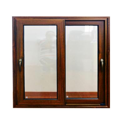 China Anodizing Cozy Window Aluminium Sliding Brown Aluminium Frame Fixed Glass Panel for sale