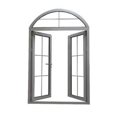 China 2.0mm  Profile Double Tempered Glass Aluminiumfrench  Doors For Heat Insulation for sale