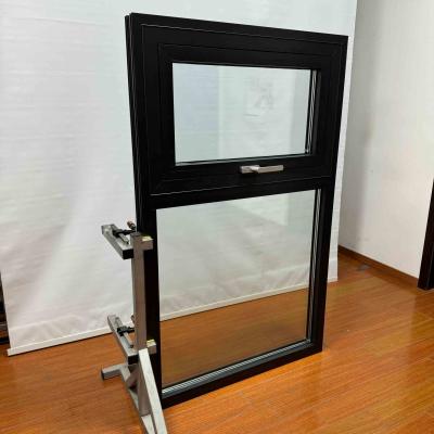 China Customizable Size White  Aluminium Awning Windows Black Aluminium Sliding Windows for sale