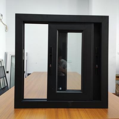 China Lockable Security Aluminium Sliding Windows Double Glaze Aluminum Vertical Sliding Windows for sale