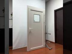 White Aluminium Glass Hinged Door Soundproof Customized Aluminium Pivot Hinge Casmenet