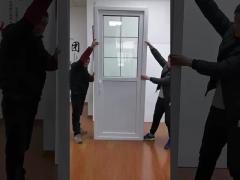 White PVC Hinged Door Customizable Size Pvc Swing Door Zinc Alloy Hardware