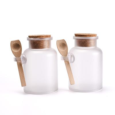 China 100ml 200ml 300ml 500ml Cream Empty Matte Plastic Bath Salt Jar Bottle / Container For Body Scrub for sale