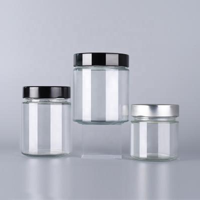 China Viable Wholesale Glass Jar Wide Mouth Mason Jars 8 Ounce 16 Ounce Glass Jar With Lid for sale