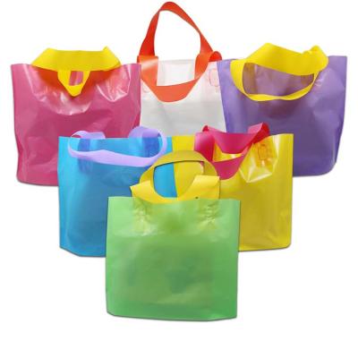 China Recyclable Hand Reinforced Recycled Customized Printing Disposable Logo Plastic Die Cut Shopping Bag for sale