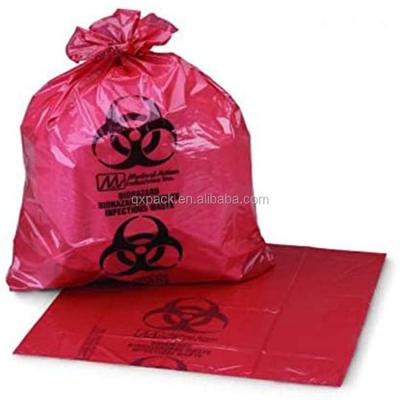 China biohazard moisture proof biodegradable yellow bag, extra thick yellow medical waste bag for sale