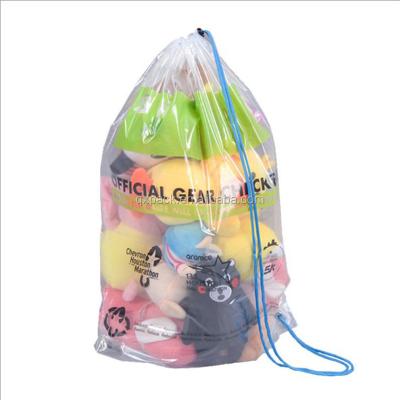 China Recyclable clean logo custom printed plastic draw string pe laundry bag for sale