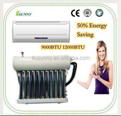 China 30%-50% Electricity Solar Air Conditioner 110V AC Hybrid Split Wall Mounted Solar Air Conditioner for sale