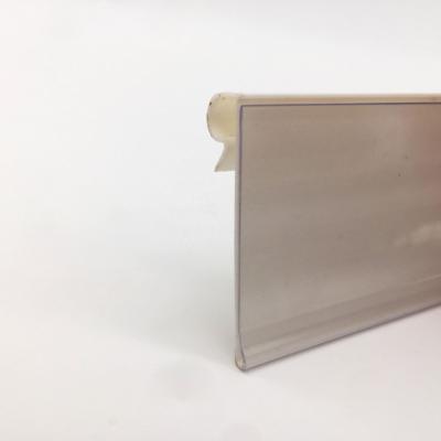 China Price Display HiPlastics VH39 PVC Shelf Talker Srips Clear Price Label Sign Holders Data Strip Small For Freezer for sale