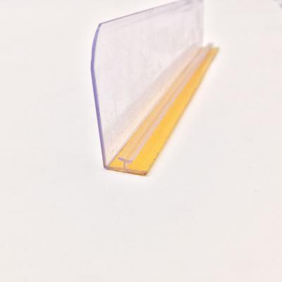 China Wholesale Custom Plastic Data Plastic Adhesive Strip Hiplastics Sign Holder Divider Clear Label Holders For Supermarket for sale