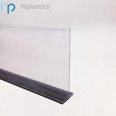 China Supermarket Display Hiplastics POP Plastic Shop Supermarket Netting T Shape PVC Clear Shelf Divider For Shelf Goods for sale