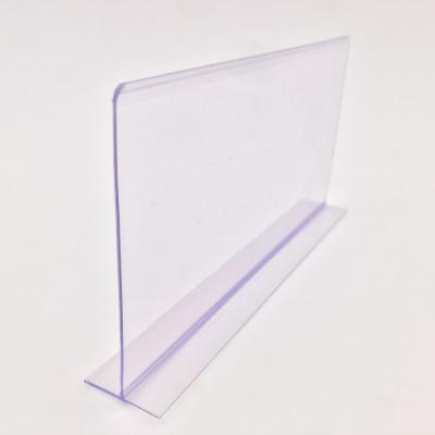 China Hiplastics T80 Manufacture Supermarket Plastic Clear POP T Shape PVC Shelf Divider For Shelf Goods Custom for sale