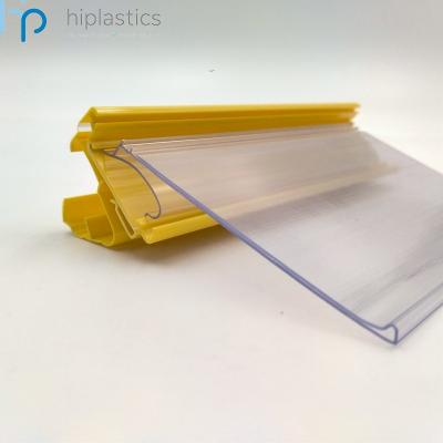 China Supermarkt Hiplastics DIGI77 PVC Shelf Talkser Plastic Paper Label Holder Use Electronic Rails for sale