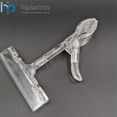 China Hiplastics Plastic Clear POP Price Tag Clip Price Sign Label Clipper Holder Rotating Clamp For Supermarket Retail Sales for sale