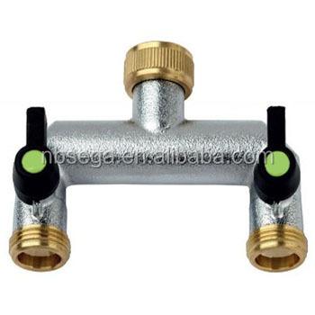 China Brass Metal 2 Way Garden Hose Splitter for sale