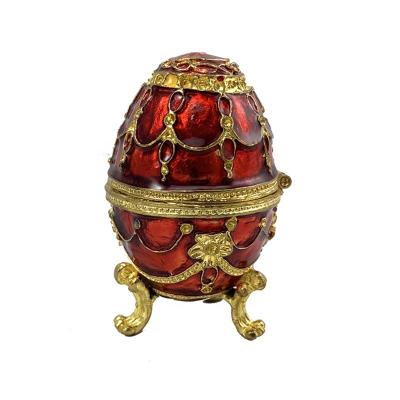 China European New Arrival Faberge Eggs Easter Egg Jewelry Box Russian Enamel Metal Gift For Christmas Gifts for sale