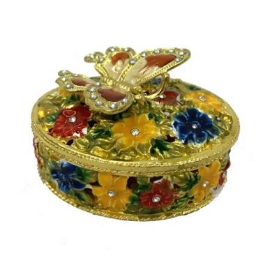 China Yiwu fashion home decoration handmade item wholesale/inlaid trinket jewelry box/unique trinket box porcelain for sale