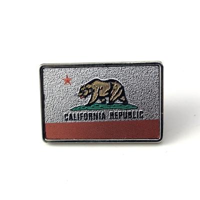 China America USA Metal Lapel Pin Custom Metal Lapel Pin Badge Soft Enamel with Foil Souvenir Items Travel California Bear for sale