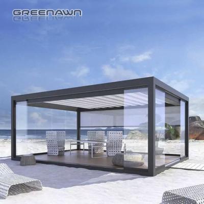 China Modern Diy Prefab Houses Outdoor Furniture Aluminum Louvre Roof System Arches Arbors Pergolas for sale