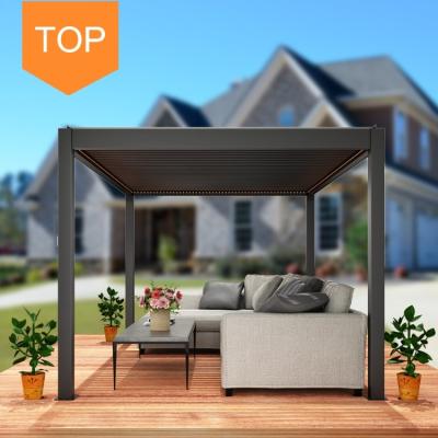 China Gazebo Canopy Outdoor Waterproof Bioclimatic Adjustable Canopy Easily Assembled Aluminum Pergola for sale