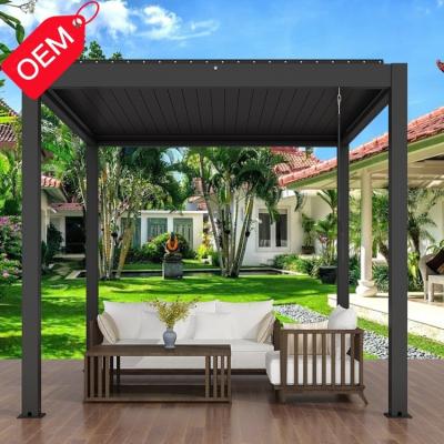 China Amazon Best Selling Easily Assembled Aluminum Pergola Kits Pergola Canopy With Led Lights for sale