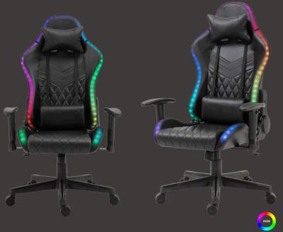 China (Size)Adjustable RGB LED Lights Gaming Chair E-sports LOL LED Remote Control Chair Racing Chair for sale