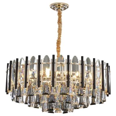 China Wholesale Price Modern Post Modern Luxury Glass Bedroom Lights Gold Metal Round Led Ceiling Lights Crystal Chandeliers for sale