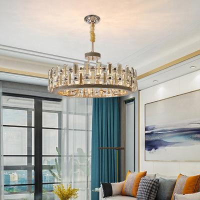 China New European postmodern simple restaurant bedroom living room chandelier leather crystal lamp luxury modern atmosphere crystal for sale