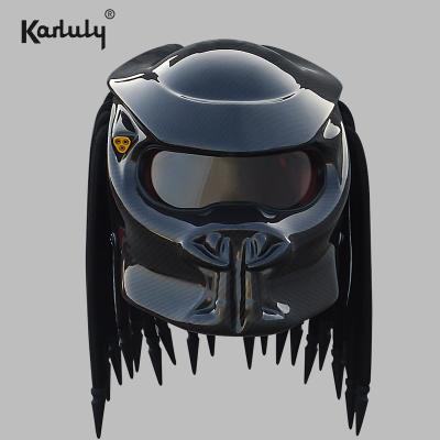 China Fashion Knight Helmet Personality Full Cover Iron Soldiers Carbon Fiber Special Shaped Helmet for sale