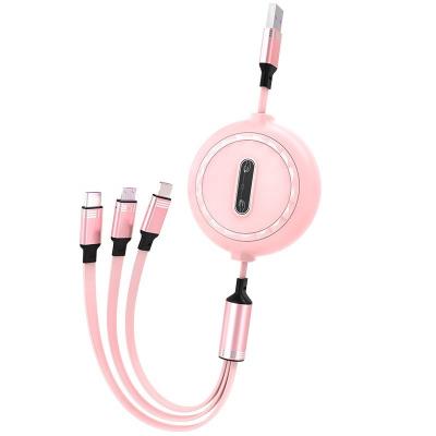 China High Speed ​​Data Transfer 1.2M Candy Colored Silica GE 3 to 1 em 1 data cable 3 dados linha for ip super sep cable for sale