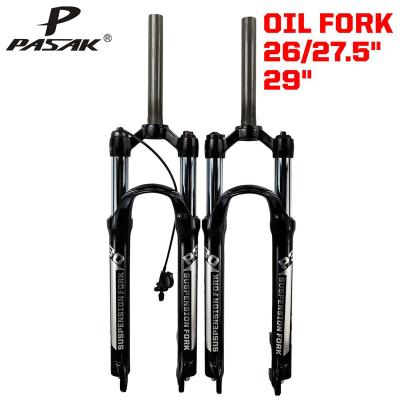 China PASAK Mountain Bikes Magnesium Alloy MTB Bicycle Supension Fork OIL 26/27.5/29er 32 RL100mm Inch Mountain Bike Fork For A Bicycle Accessories for sale