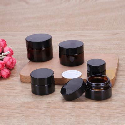 China Cosmetic Cheap price Different Color Amber Glass Thick Single Wall  with Lid Cap for sale