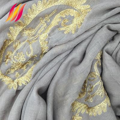 China 100% Polyester Embroidered Hijab Handmade Printing 100% Polyester Voile Scarf for sale