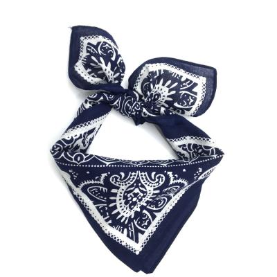 China Cotton Fashion Color Decoration Small Square Hair Scarf for sale