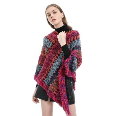 China Winter Long Acrylic Korean Raglan Women Fashion Cardigan Sweater Shawl Poncho Wrap for sale